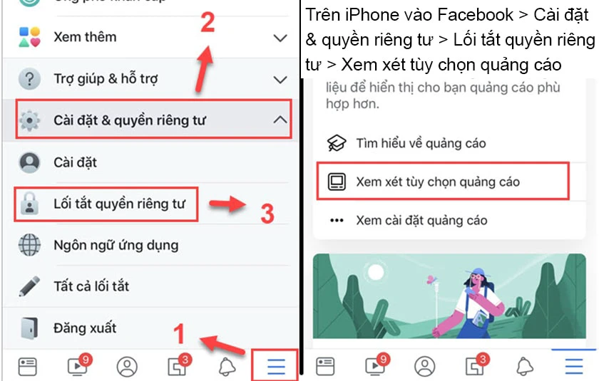 Tắt quảng cáo trên Facebook điện thoại