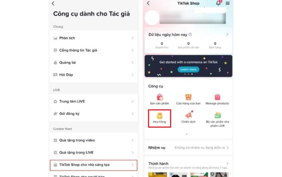 Truy cập vào phần “hoa hồng” trên trang chủ TikTok