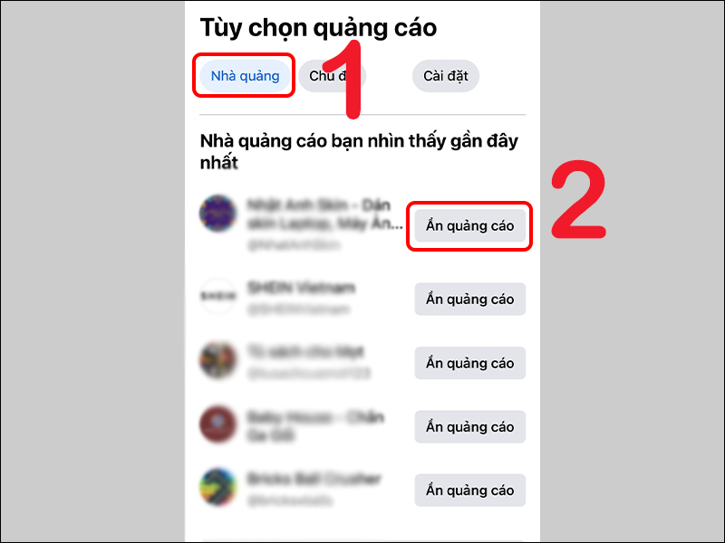 Xóa quảng cáo trên Facebook