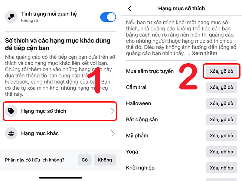 Xóa quảng cáo trên Facebook