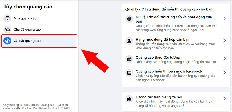 Xóa quảng cáo trên Facebook