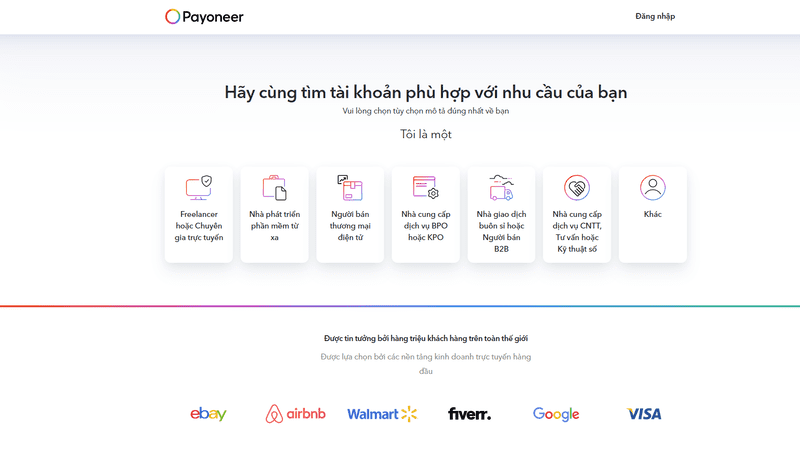 Cách đăng ký tài khoản Payoneer mới nhất