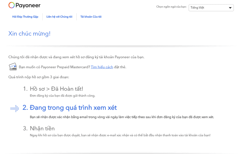 Cách đăng ký tài khoản Payoneer mới nhất