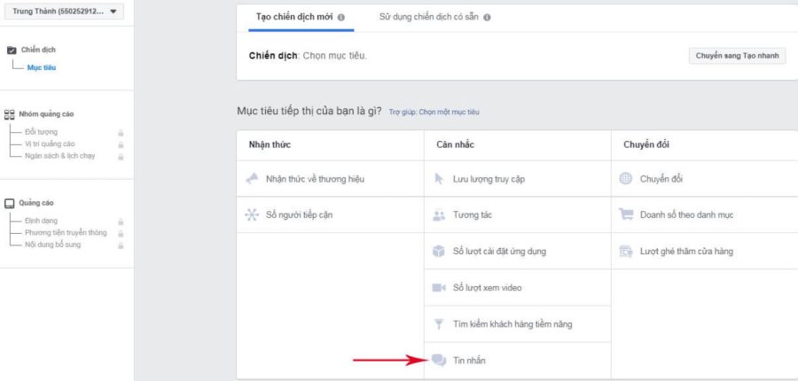 Quảng cáo trên Messenger Facebook