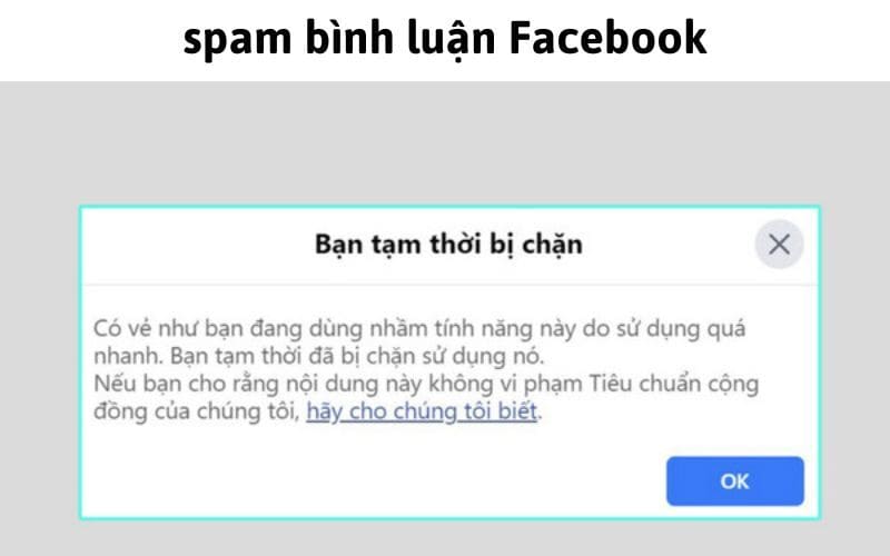 bình luận facebook bị từ chối