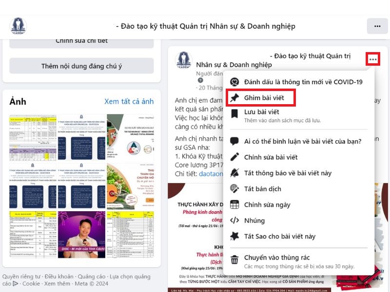 cách ghim nhiều bài viết trên Facebook