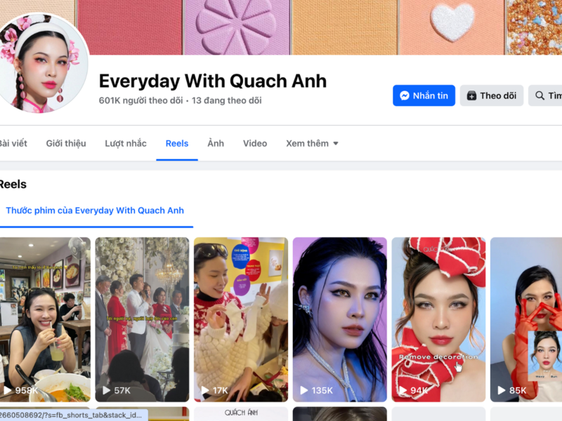 Xây dựng thương hiệu để bán sản phẩm / dịch vụ trên Reels Facebook