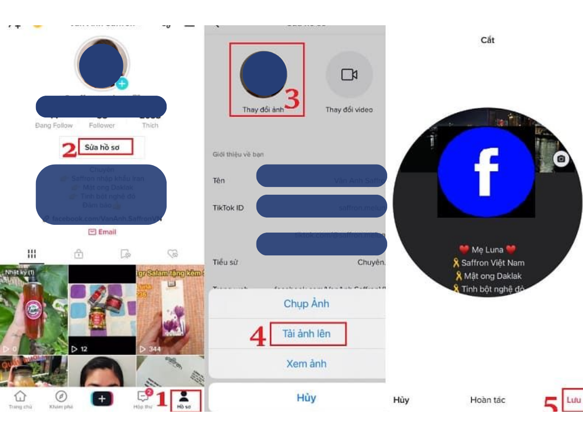 Liên kết TikTok vs Facebook bằng ảnh chụp màn hình