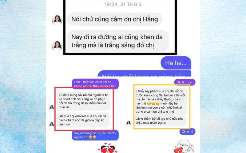 Hình ảnh tin nhắn feedback