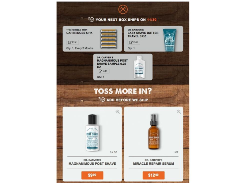 Thương hiệu Dollar Shave Club đã xây dựng chiến lược Cross Selling sau mua hàng