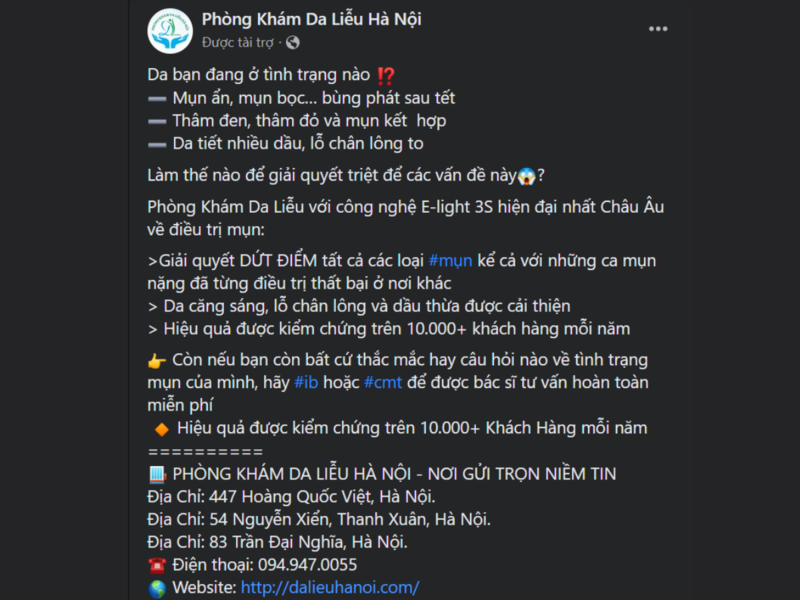 Ví dụ về những bài viết bán hàng hay trên Facebook dạng đặt câu hỏi