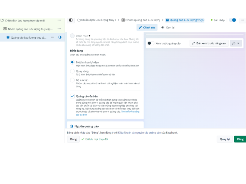 Sau khi hoàn thành tất cả, bạn chọn “Đăng” và chờ duyệt Facebook