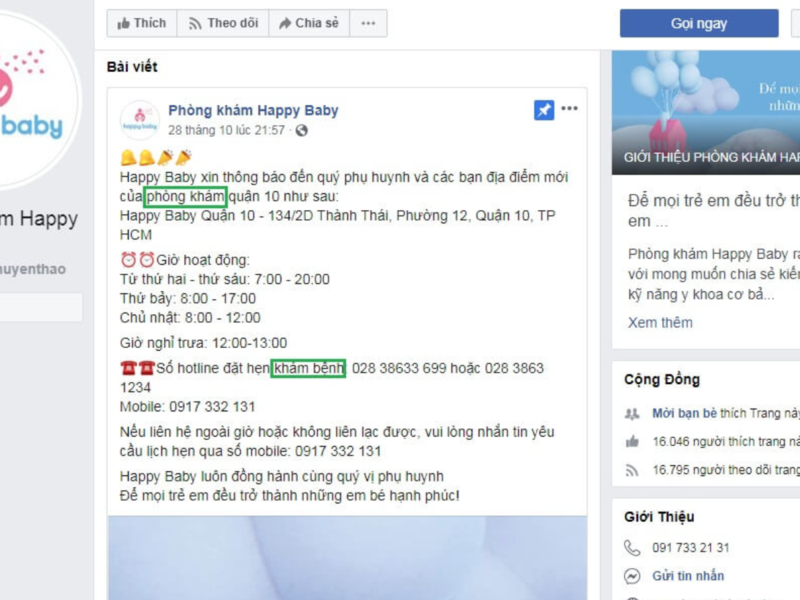 Ví dụ về từ ngữ vi phạm chính sách Facebook liên quan đến y tế