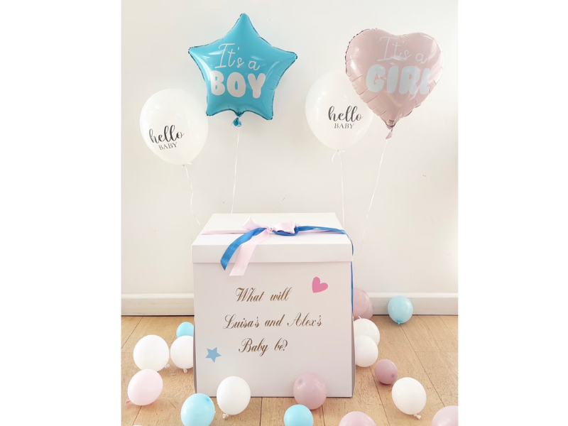 Những món đồ trang trí Gender Reveal như bóng bay được nhiều người yêu thích