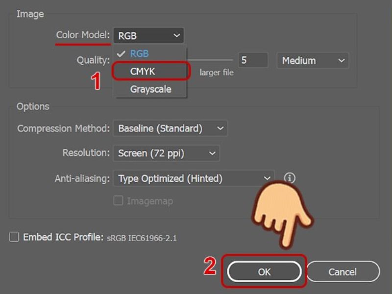 hướng dẫn chuyển hệ màu rgb sang cmyk trong ai