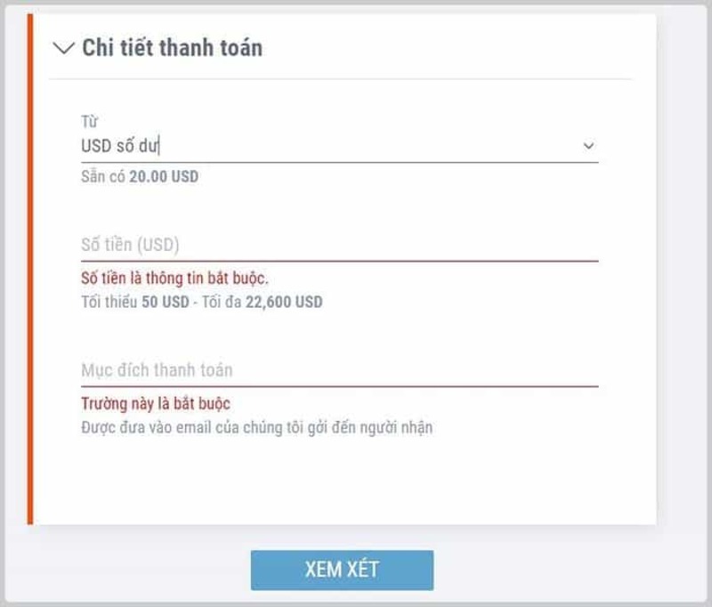 Cách chuyển tiền giữa các tài khoản Payoneer trên website