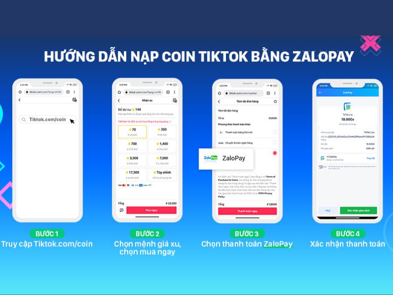 nạp xu tiktok bằng zalopay