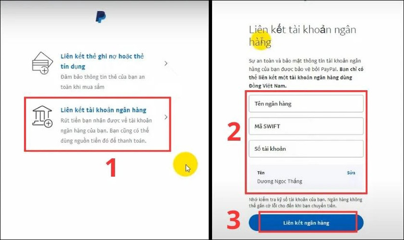 Hướng dẫn liên kết ngân hàng với PayPal thành công