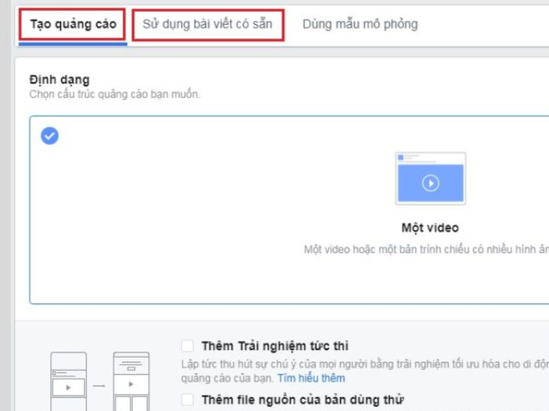 Tạo quảng cáo và update nội dung