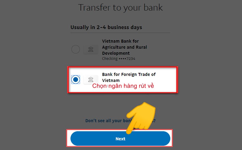 Rút tiền từ PayPal về ngân hàng Việt Nam