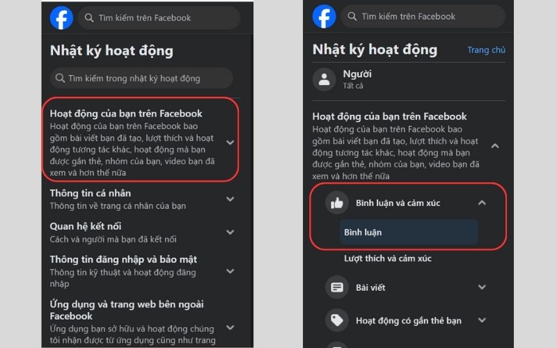 cách xem bình luận trên Facebook