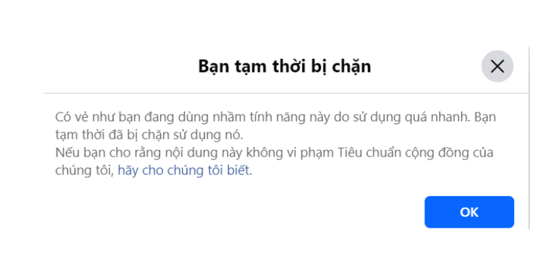 xem thời gian bị chặn bình luận trên Facebook