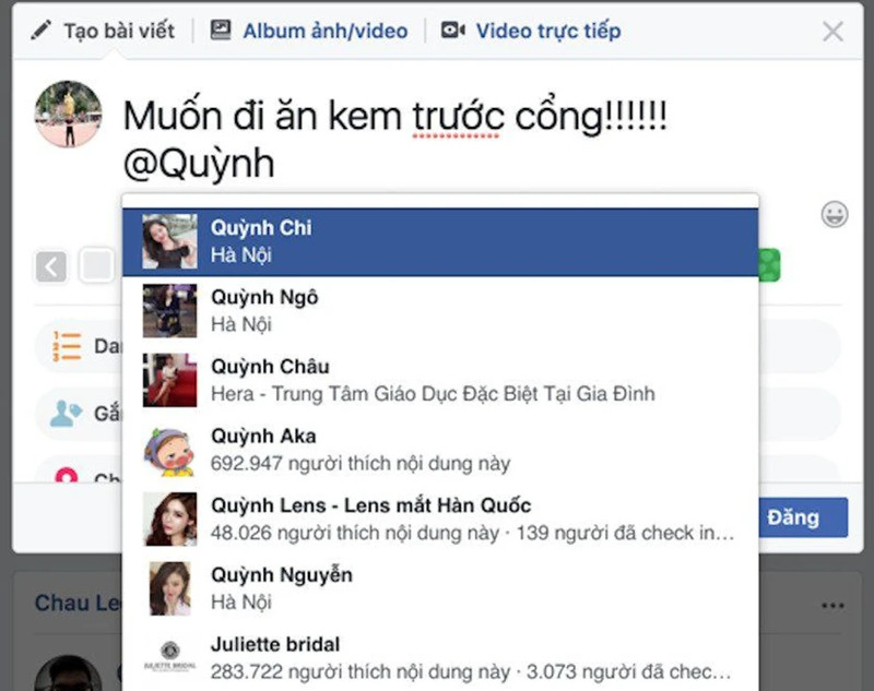 cách gắn thẻ trên trang fanpage