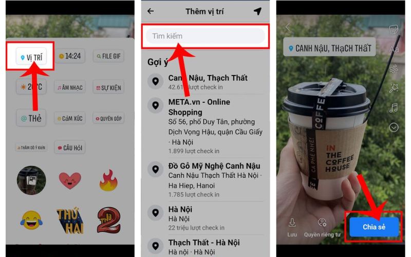 Hướng dẫn cách gắn thẻ vị trí trên Story Facebook