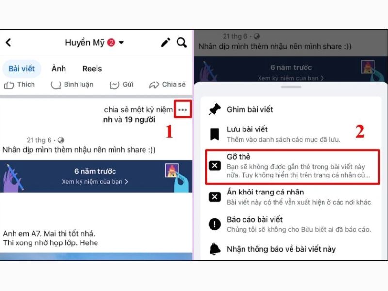 Cách gỡ gắn thẻ trên Facebook